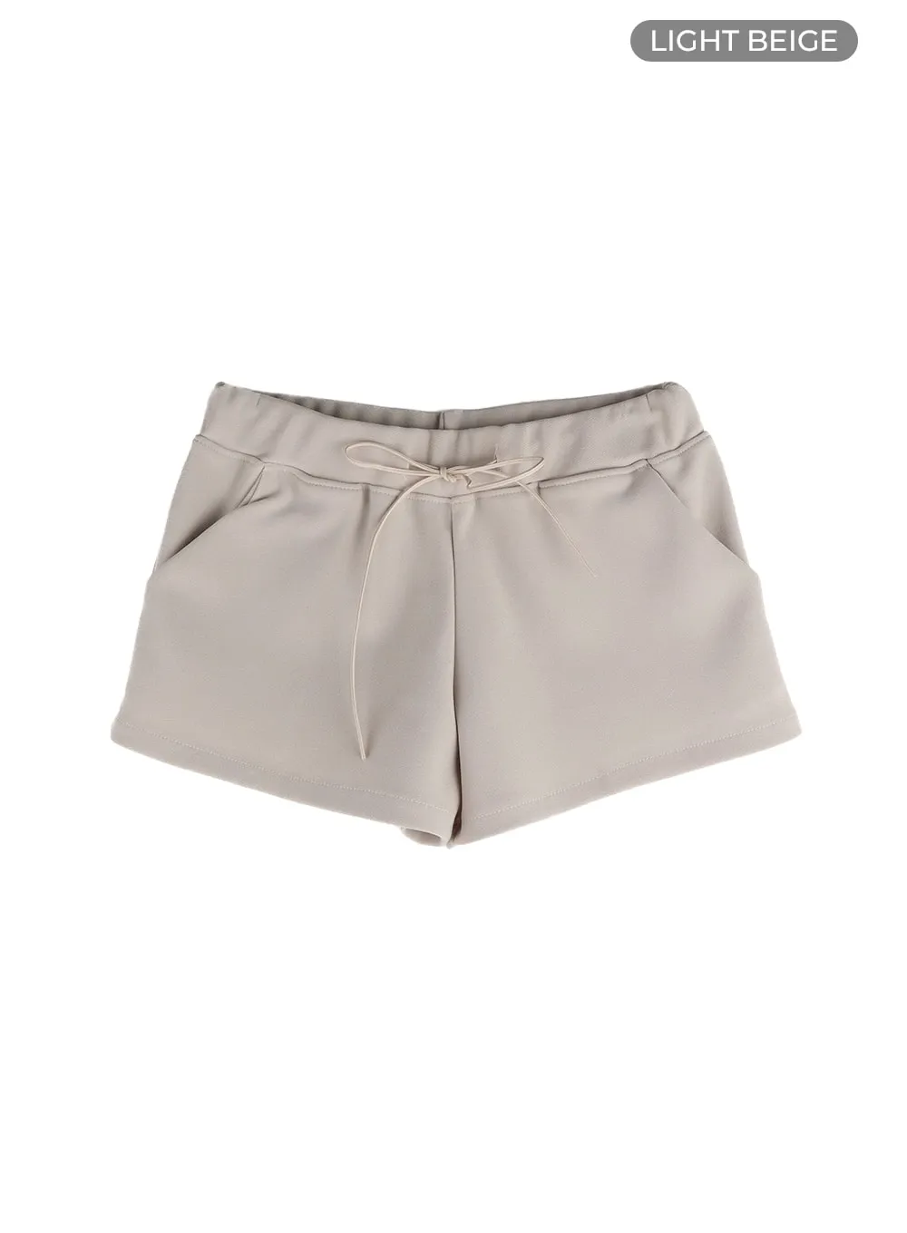 Solid Drawstring Mini Shorts CM408