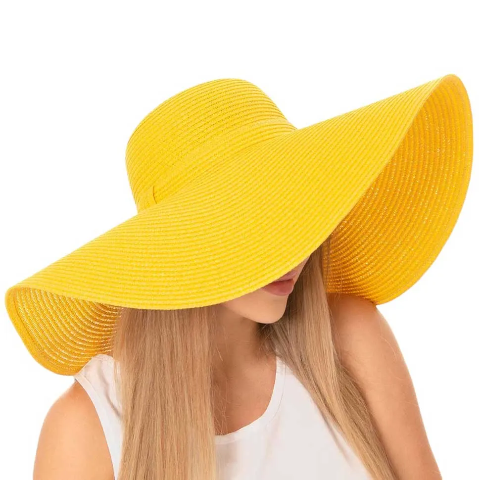 Solid Floppy Straw Sun Hat