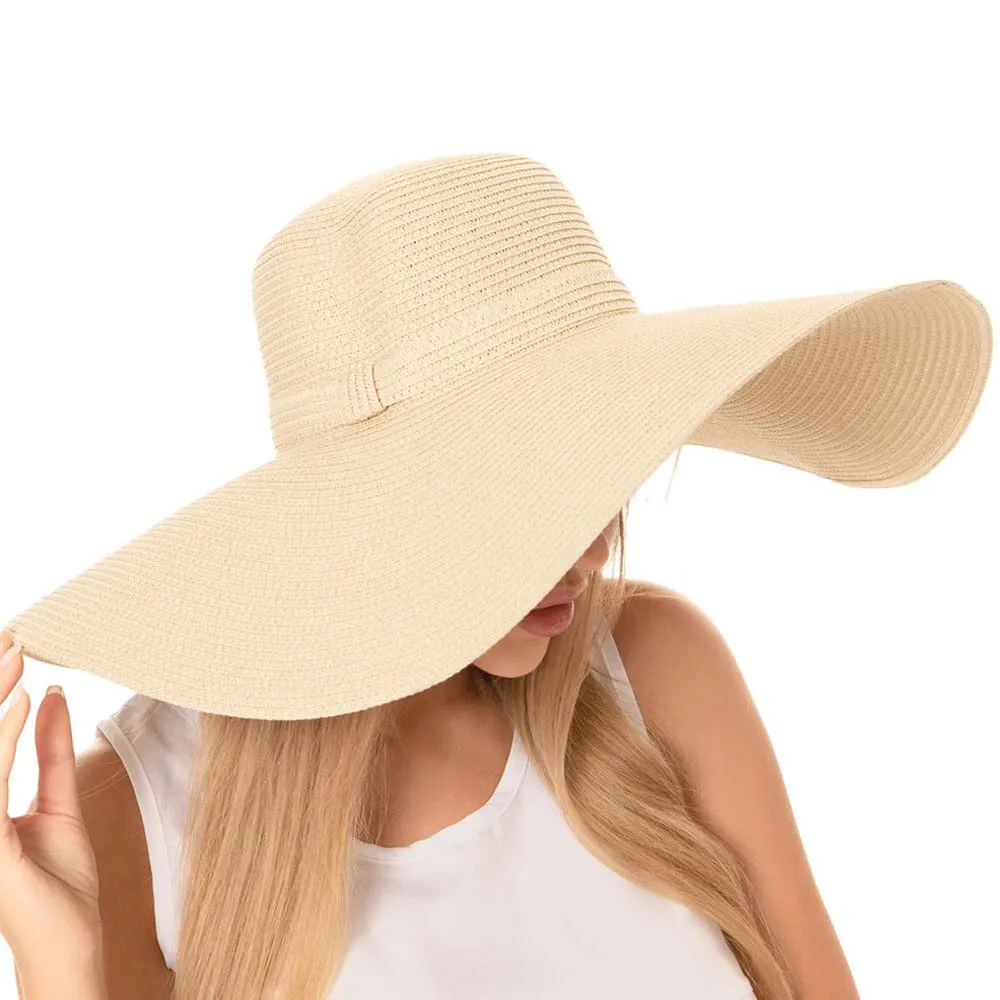 Solid Floppy Straw Sun Hat