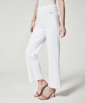 Spanx Stretch Twill Cropped Wide Leg Pants - Bright White