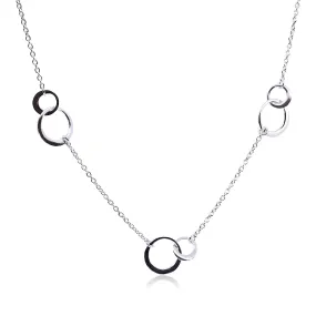 STERLING SILVER 31.5-INCH DOUBLE CIRCLE STATION NECKLACE