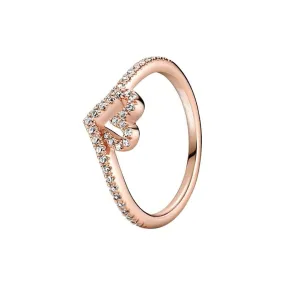 Sterling Silver Rose Gold Stylish Sparkling Ring For Women