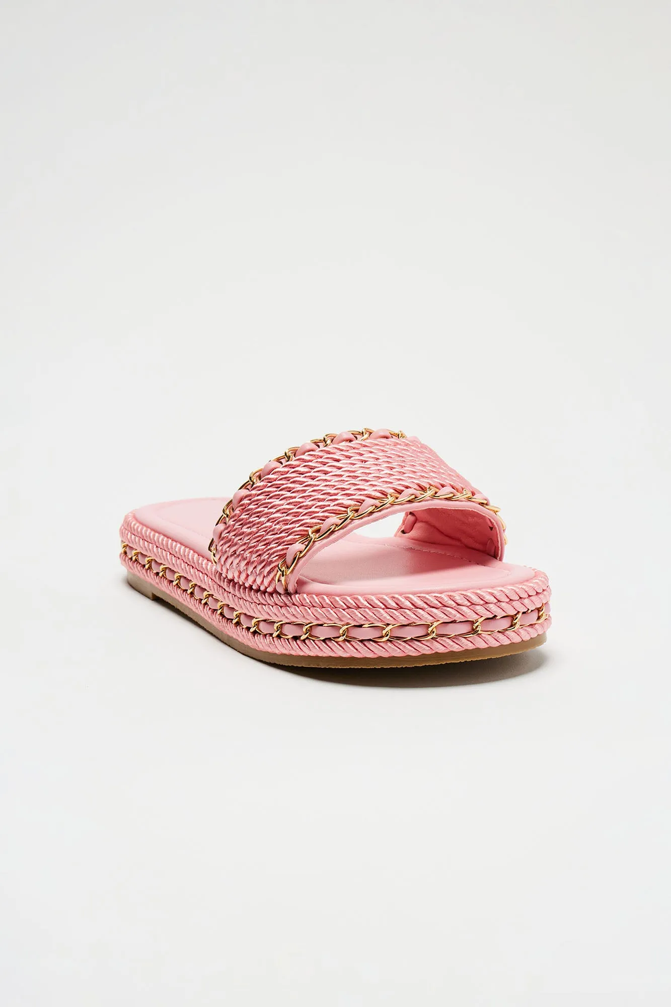 Straight Up Flat Sandals - Pink