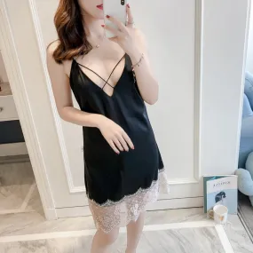 Summer Women Nightgown Sexy Backless Suspender Skirt Dress