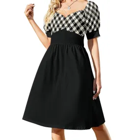 Sweetheart Neck Puff Sleeve Mini Dress (B271) Dress