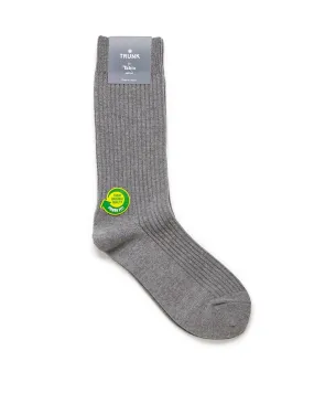 Tabio Power Fit Crew Socks: Heather Grey