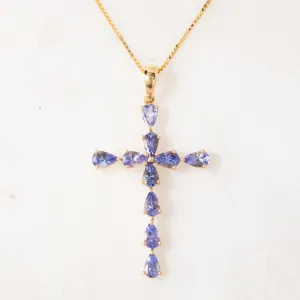 Tanzanite Cross Necklace