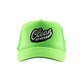 TDNY Clean Heart Trucker Hat in Neon Green