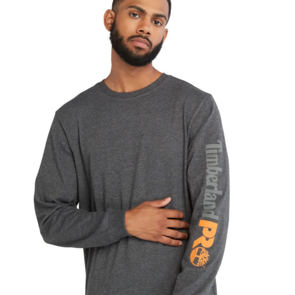 Timberland PRO Men's Core Logo Long-Sleeve T-Shirt - Grey Heather