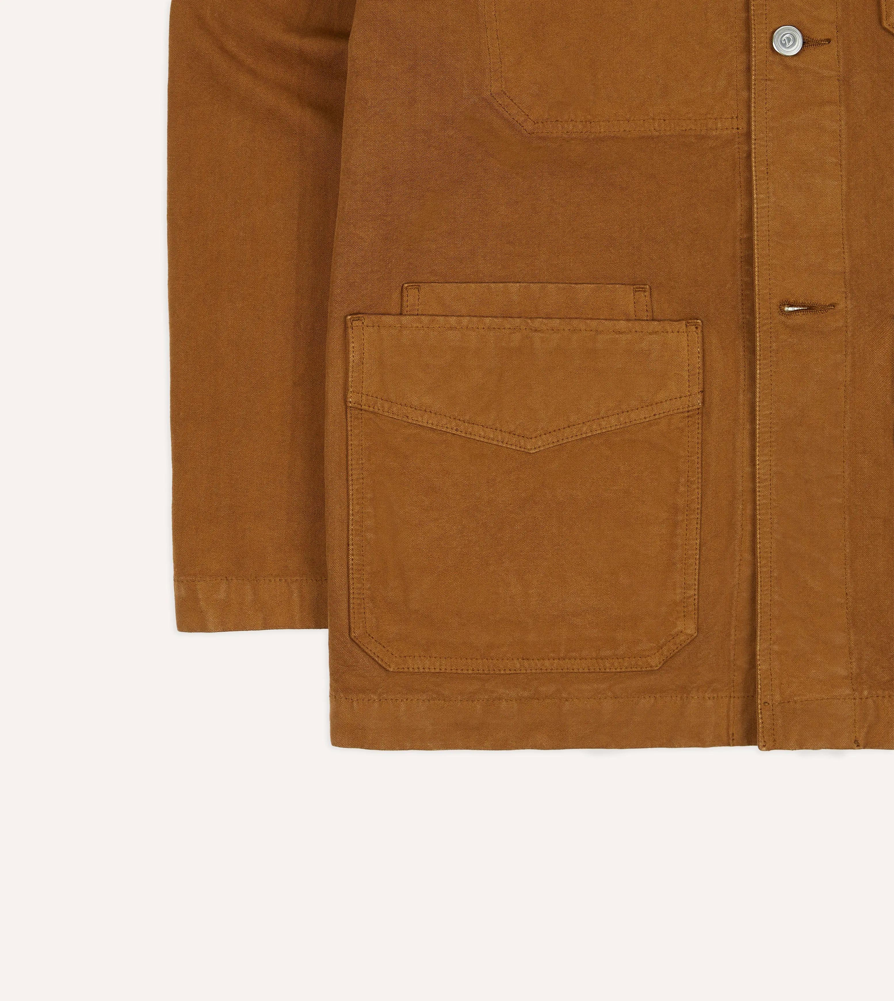 Tobacco Cotton Duck Canvas Five-Pocket Chore Jacket