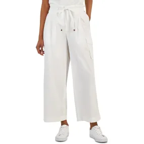 Tommy Hilfiger Womens High Rise Wide Leg Cargo Pants