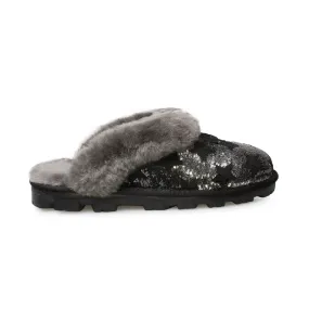 UGG Coquette Sequin Stars Black Slippers - Women's