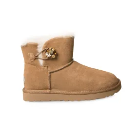 UGG Mini Bailey Button Gem Chestnut Boots - Women's