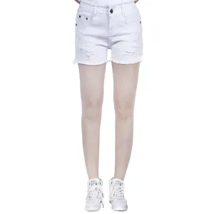 UK Womens High Waisted Shorts Jeans Ripped Stretch Denim Shorts Jeans HotPants