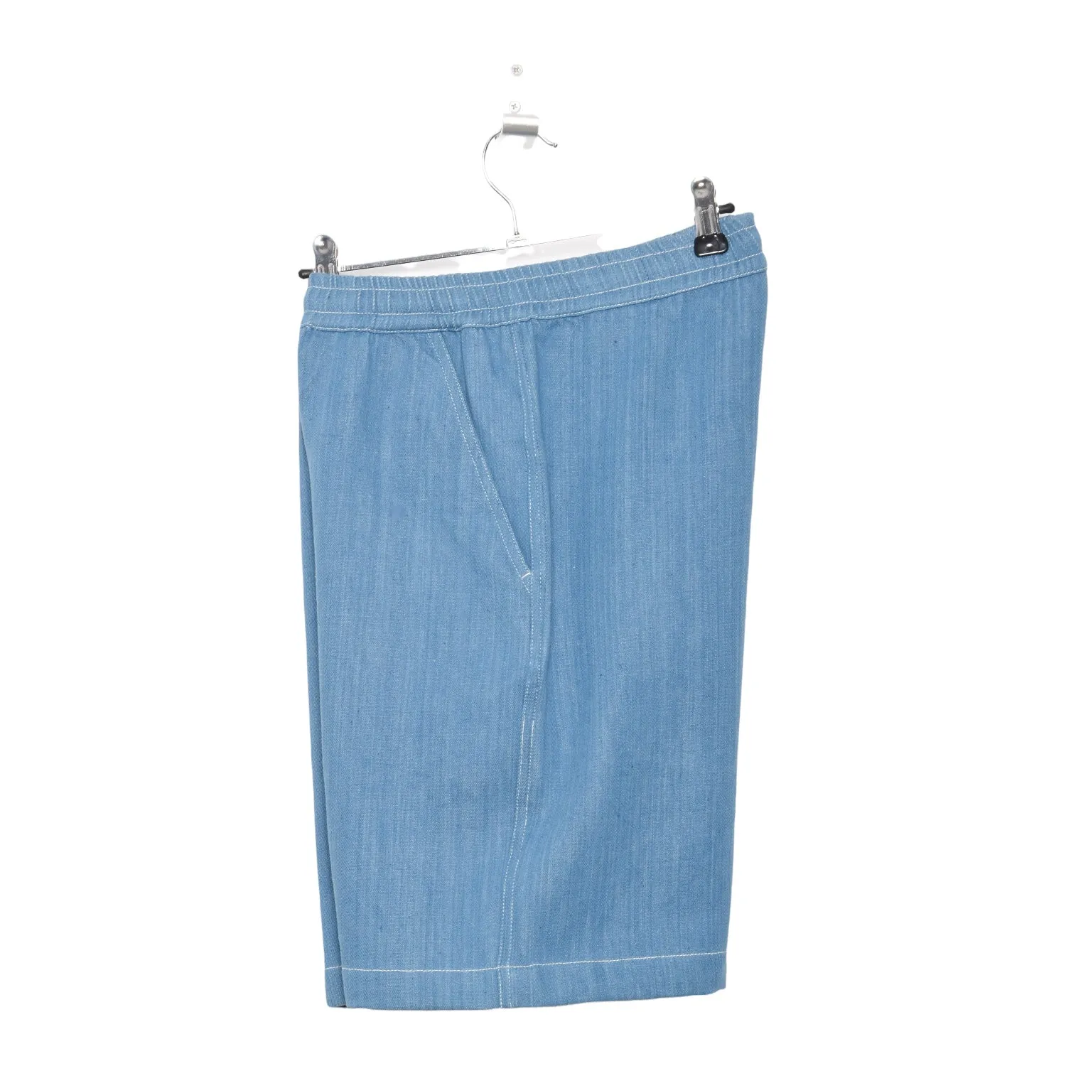 Universal Works Long Beach Short Handloom Denim pale indigo P26013