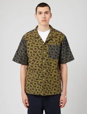 Universal Works Mixed Camp Shirt - Brown/Navy