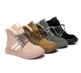 Urban UGG® Women Sheepskin Wool Lace Up Fashion Sneaker Boots Vicki