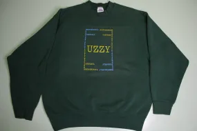 'UZZY' The Fuzzy Felt 1 of 1 Custom Crewneck Sweatshirt On A Vintage BVD Made in USA