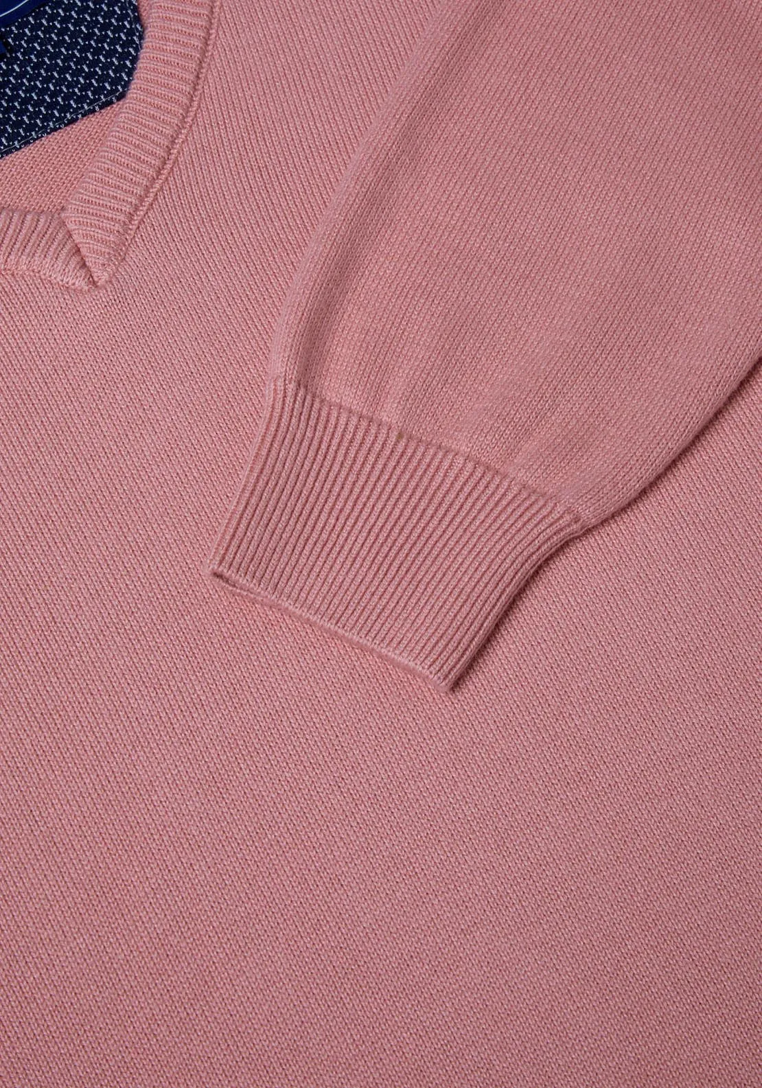 V Neck Cotton Knitwear - Pink