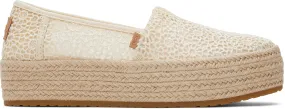 Valencia Platform Espadrille - Natural Moroccan Crochet