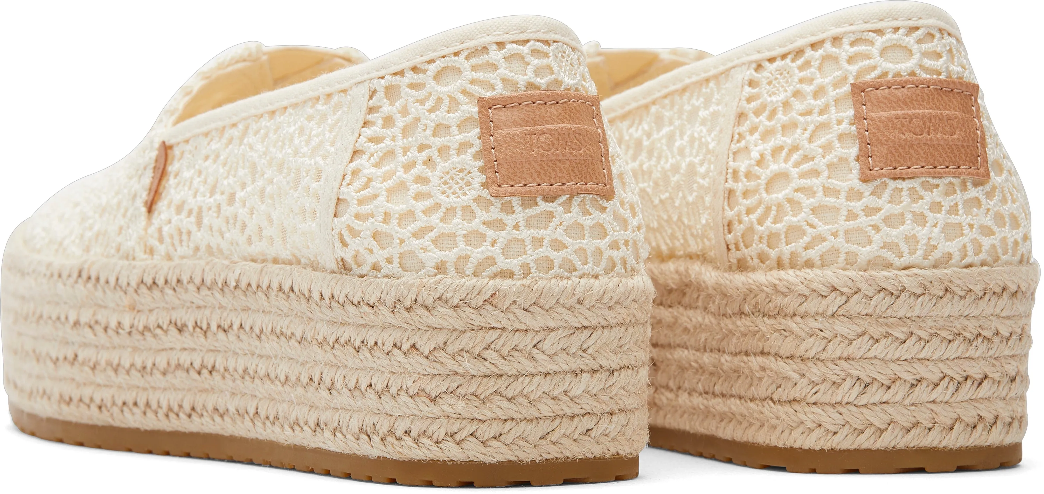 Valencia Platform Espadrille - Natural Moroccan Crochet