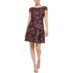 Vince Camuto Womens Mini Printed Fit & Flare Dress