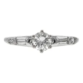 Vintage Diamond Engagement Ring, Round Brilliant Cut 0.40ct