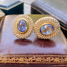 Vintage Sapphire & Diamond Earrings