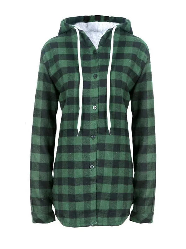 WealFeel Plaid to the Bone Button-Up Hooded Outerwear