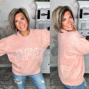 Wifey Heart Embroidered Sweater