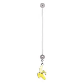 WildKlass Jewelry PTFE Banana Dangle Pregnancy Navel Ring