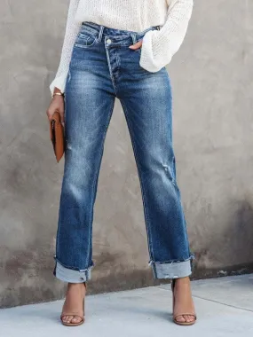 Women Asymmetrical Flyer Jeans