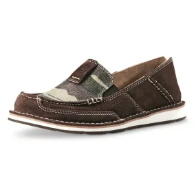 Ariat Womens Cruiser Slip-On Shoes in Coffee Bean Suede with Camo Accents - Stylish and Comfortable Footwear for Everyday Wear