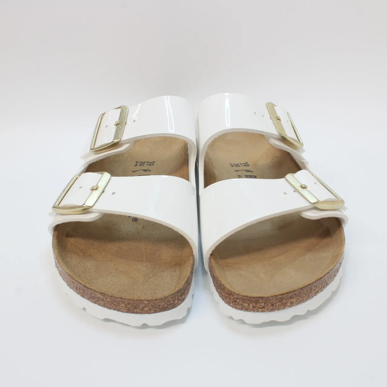 Womens Birkenstock Arizona Two Strap Patent White