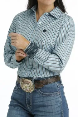 Women's Cinch TENCEL STRIPE BUTTON-DOWN WESTERN SHIRT