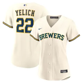 Women's Milwaukee Brewers Christian Yelich Home Player Jersey - Cream