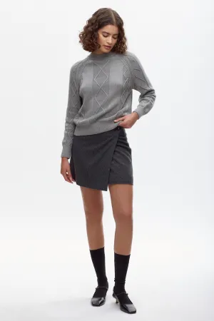 Women's Rosetta Wool Skirt in Black