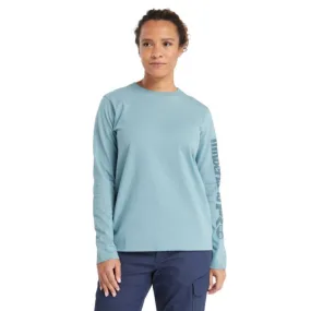 Women's Timberland PRO Cotton Core Long-Sleeve T-Shirt TB0A6D8JDR5 - Blue