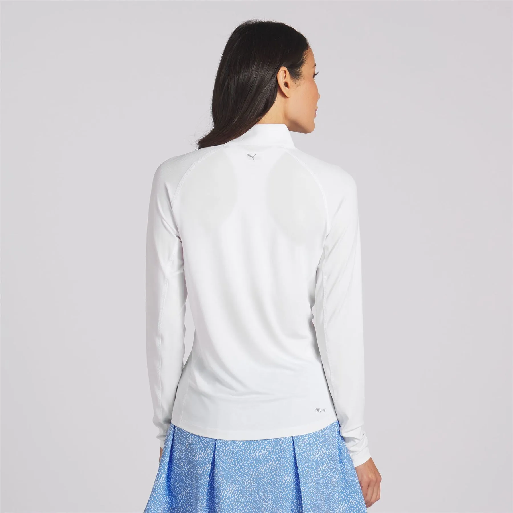 Womens You-V Solid Quarter Zip Mid Layer White - SS24