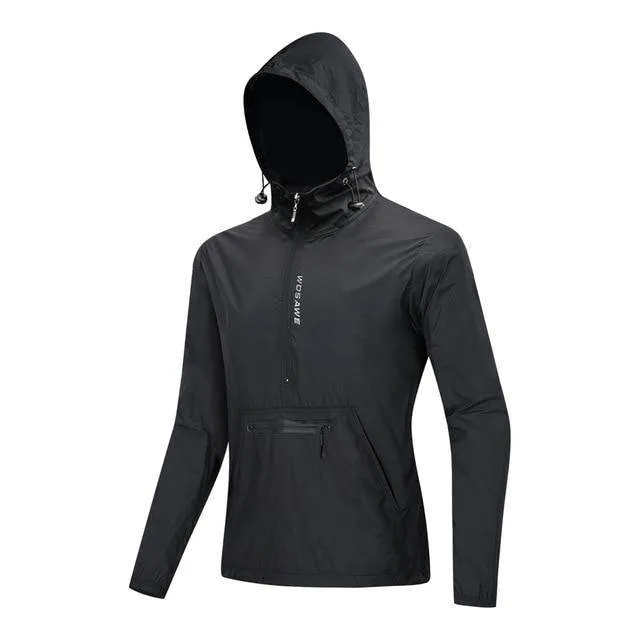 WOSAWE Windproof Cycling Jackets Hooded Men Riding Waterproof Cycle Clothing