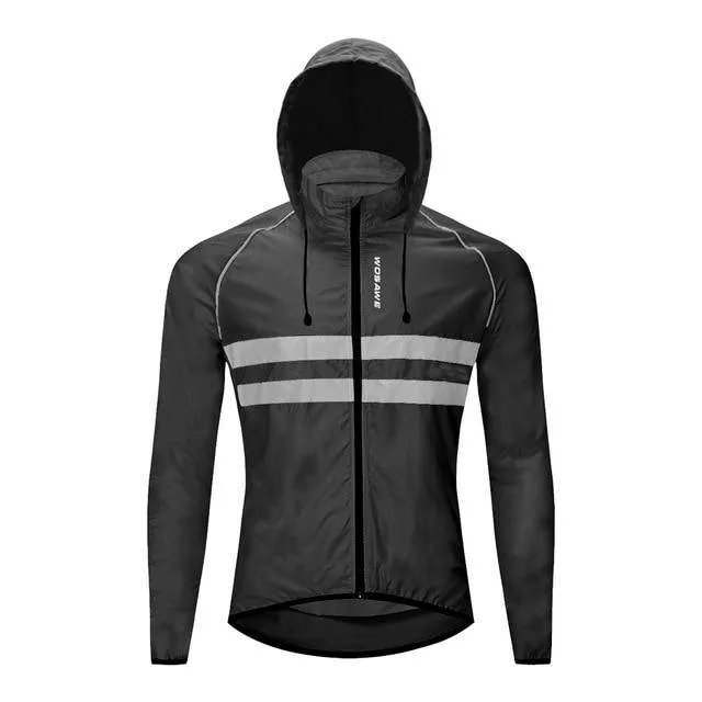 WOSAWE Windproof Cycling Jackets Hooded Men Riding Waterproof Cycle Clothing