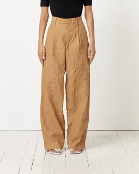 Wrinkled Twill Pant in Brown