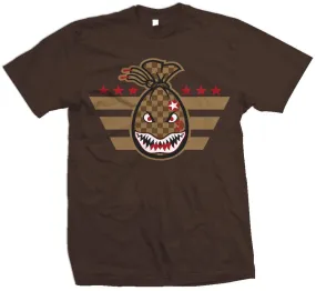 WWII Mouth Money Bag - Brown T-Shirt