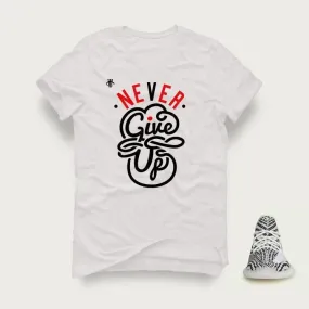 Yeezy Boost 350 V2 Zebra White T Shirt (Never Give Up)