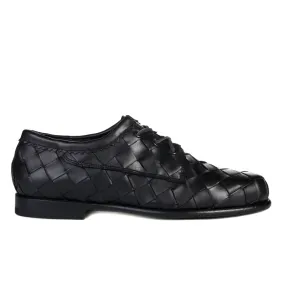 YUKETEN WEAVED BLUCHER NAPPA BLACK