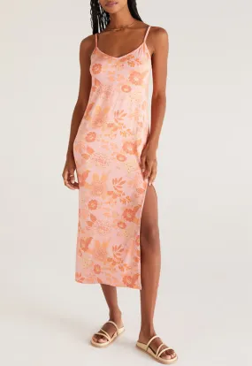 Z Supply - Floral Midi Dress Sunkist Coral