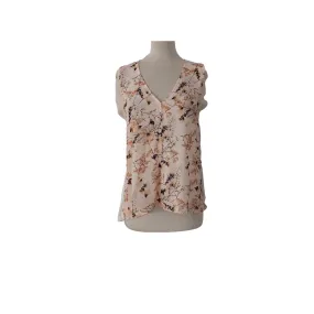 ZARA Beige Floral Printed Sleeveless Top | Gently Used |