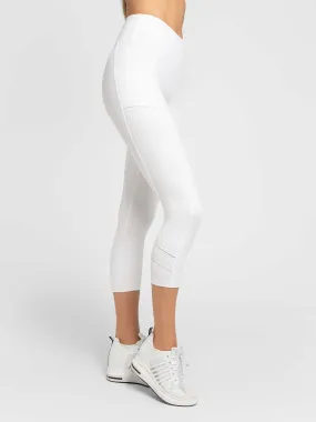 Zone Capri Legging - White/Silver